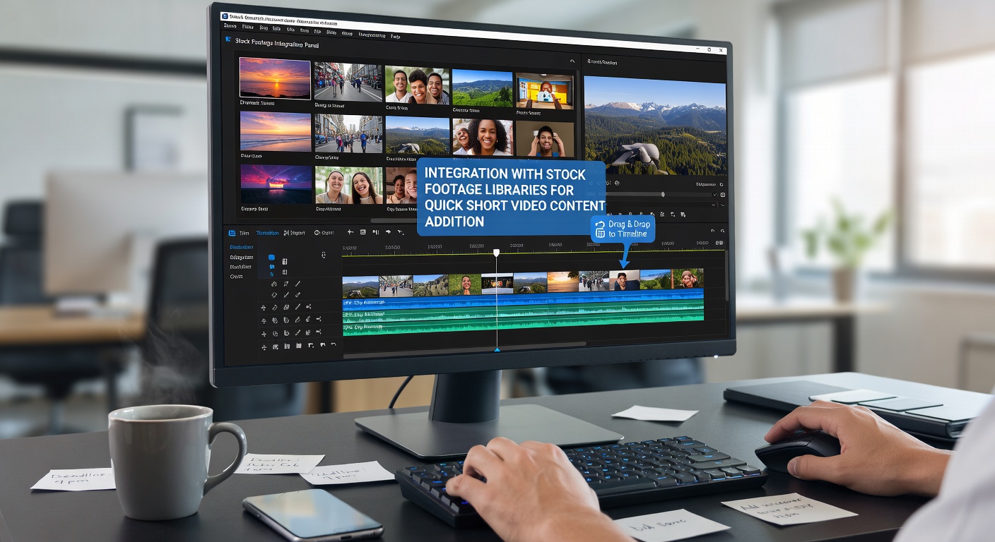 Content enhancement with stock footage integration